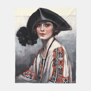 Vrouwen in geborduurde Blouse Fleece Deken