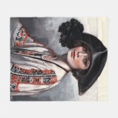 Vrouwen in geborduurde Blouse Fleece Deken (Voorkant (Horizontaal))