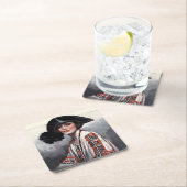 Vrouwen in geborduurde Blouse Kartonnen Onderzetters (Insitu)