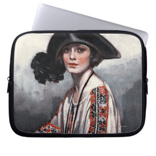 Vrouwen in geborduurde Blouse Laptop Sleeve