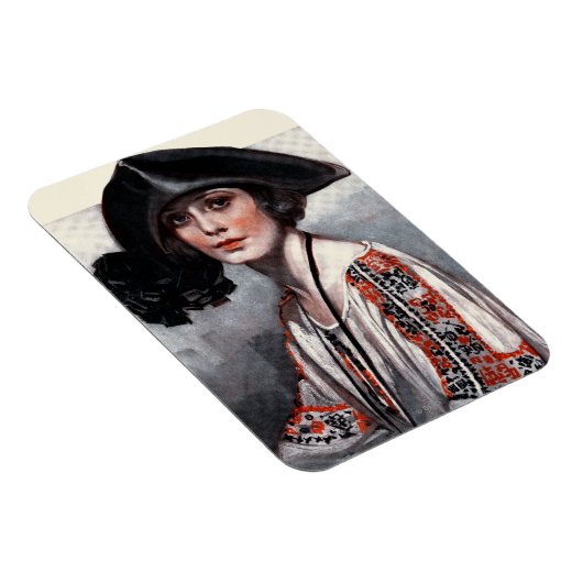 Vrouwen in geborduurde Blouse Magneet (Rechterzijde)