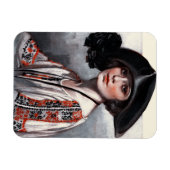 Vrouwen in geborduurde Blouse Magneet (Horizontaal)