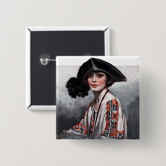 Vrouwen in geborduurde Blouse Vierkante Button 5,1 Cm (Voorkant /achterkant)