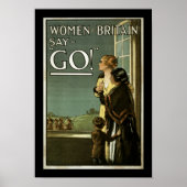 Vrouwen in Groot-Brittannië zeggen: GA! (grens) Poster (Voorkant)