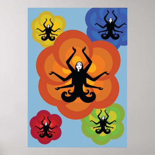 Vrouwen in het Poster Lotus Pose (Voorkant)