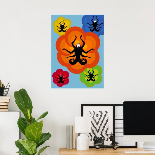 Vrouwen in het Poster Lotus Pose