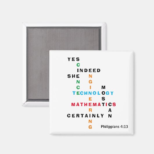 Vrouwen in het STEM-kruiswoord Magneet (Voorkant / Achterkant)