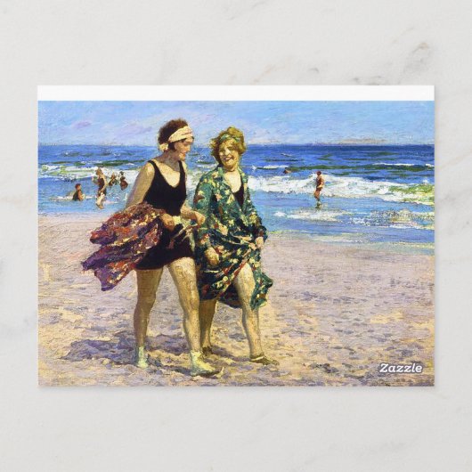 Vrouwen in het Zee Edward Henry Potthast Briefkaart (Achterkant)