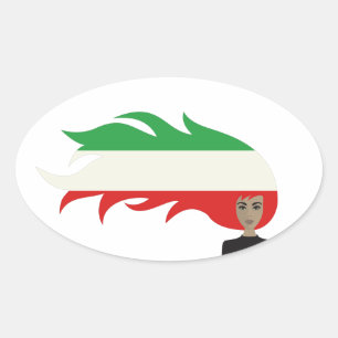 Vrouwen in Iran vechten voor vrijheid, Ovale Sticker