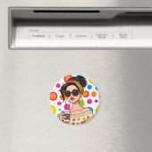 Vrouwen in LGBTQ Rainbow Bandana met Koffie Magneet (Insitu (Vaatwasser))