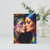 Vrouwen in liefde briefkaart (Staand voorkant)