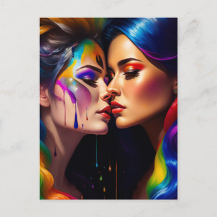 Vrouwen in liefde briefkaart