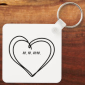 Vrouwen in Liefde Lijn Kunst Lesbisch Paar Sleutelhanger (Achterkant)