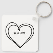 Vrouwen in Liefde Lijn Kunst Lesbisch Paar Sleutelhanger (Achterkant)