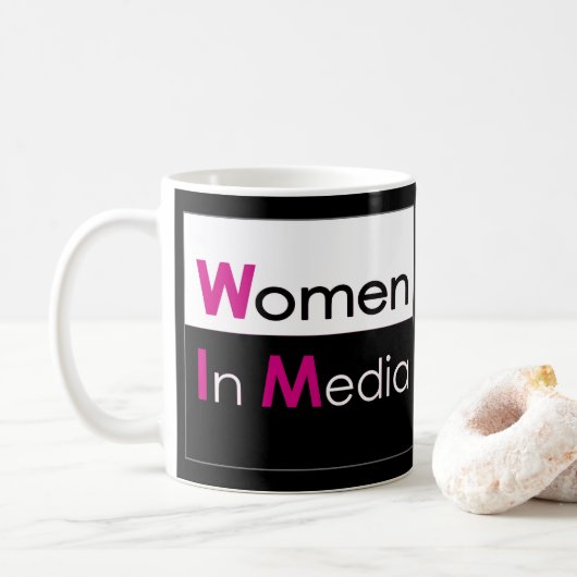 Vrouwen in Media Classic Mok Zwart (Met donut)