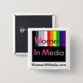 Vrouwen in Media Pin Vierkante Button 5,1 Cm (Voorkant /achterkant)