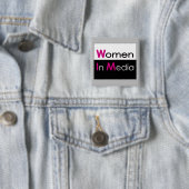 Vrouwen in Media Pin Vierkante Button 5,1 Cm (In situ)