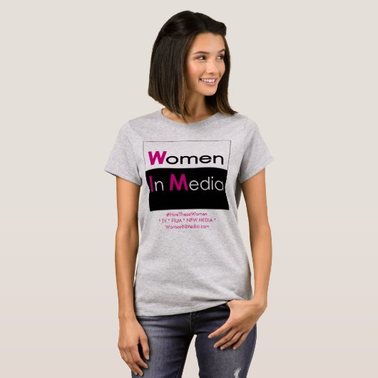 Vrouwen in Media T-shirt Grijs (Voorkant volledig)