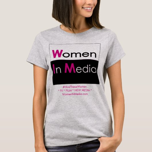 Vrouwen in Media T-shirt Grijs (Voorkant)