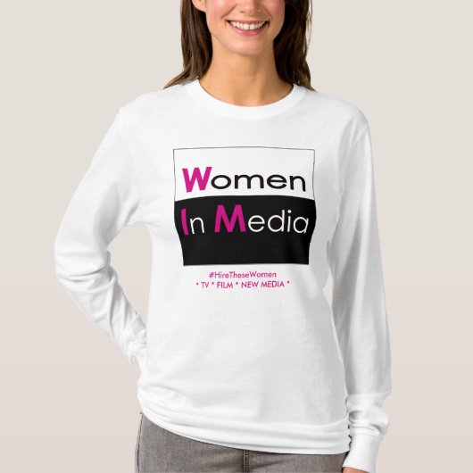 Vrouwen in Media Tee Shirt met lange mouwen Wit (Voorkant)
