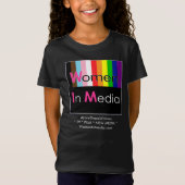 Vrouwen in Media Tee Shirt Zwart voor Meisjes (Voorkant)
