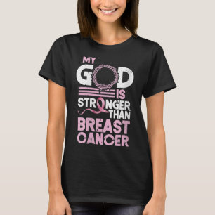 Vrouwen in mijn God zijn sterker dan borstkanker T-shirt