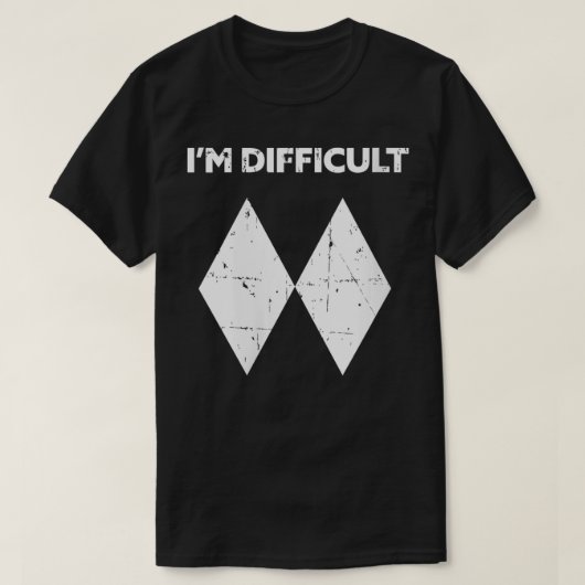 Vrouwen in Moeilijk Grappig Dubbel Zwart Diamanten T-shirt (Design voorkant)