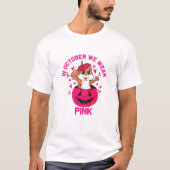 Vrouwen in oktober Draag roze halloween Squirrel T-shirt (Voorkant)