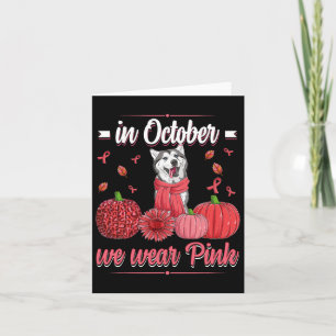 Vrouwen in oktober dragen roze lint Husky Borst Kaart
