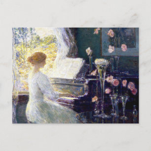 Vrouwen in Piano door Childe Hassam Briefkaart