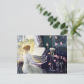 Vrouwen in Piano door Childe Hassam Briefkaart (Staand voorkant)