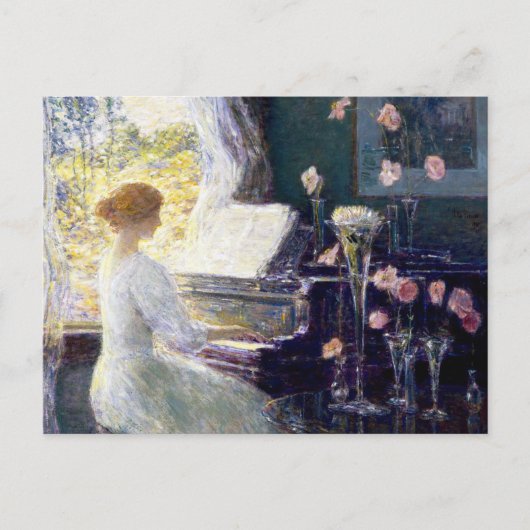 Vrouwen in Piano door Childe Hassam Briefkaart (Voorkant)