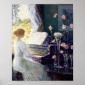 Vrouwen in Piano door Childe Hassam Poster (Voorkant)