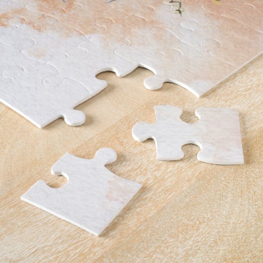 Vrouwen in pyjama hebben haar koffiegekleurde teke legpuzzel (Zijkant)