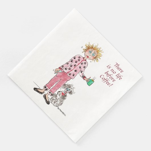 Vrouwen in pyjama hebben haar koffiegekleurde teke servet (Hoek)