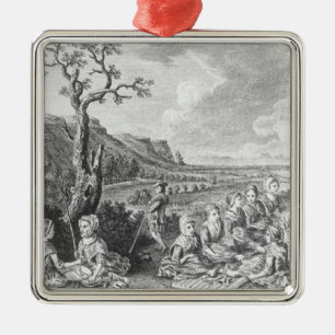 Vrouwen in Quern en Luaghad met uitzicht Talyskir Metalen Ornament