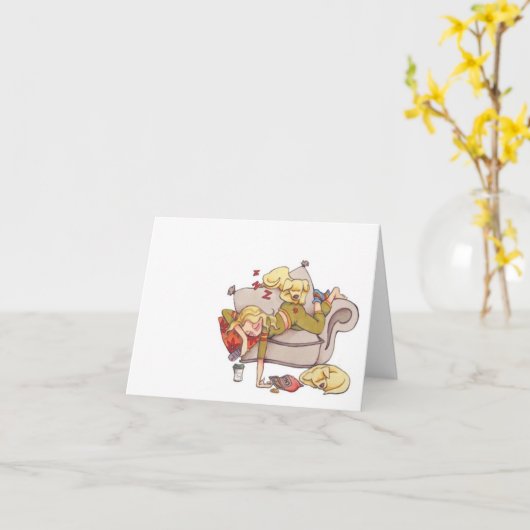 Vrouwen in rust Notecard Kaart (Gele Bloem)