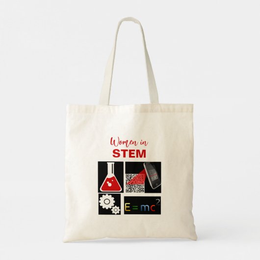 Vrouwen in Stem Black en Red Tote Bag (Achterkant)