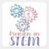 Vrouwen in STEM Vierkante Sticker (Voorkant)