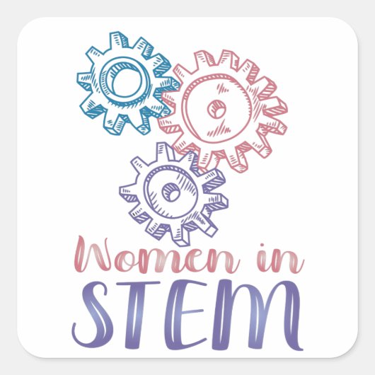 Vrouwen in STEM Vierkante Sticker (Voorkant)
