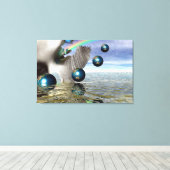 Vrouwen in Surreal Space Canvas Afdruk (Insitu (Houten vloer))