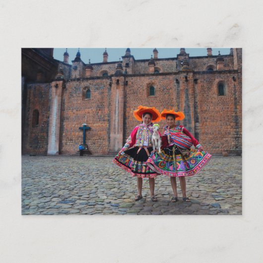 Vrouwen in traditionele kleding, Cusco, Peru Briefkaart (Voorkant)