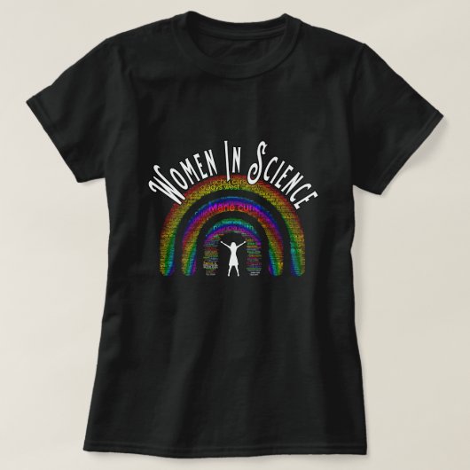 Vrouwen in Wetenschap Regenboog Word Fill Design T-shirt (Design voorkant)