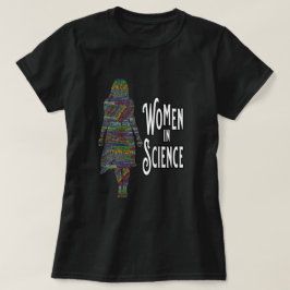Vrouwen in Wetenschap Vrouw Silhouet Woordvulling T-shirt