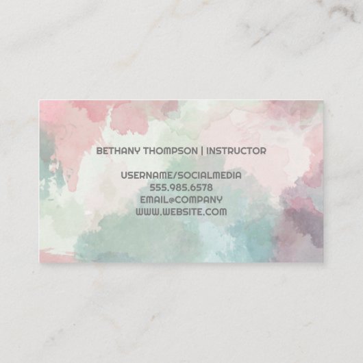 Vrouwen in yogales visitekaartje (Achterkant)