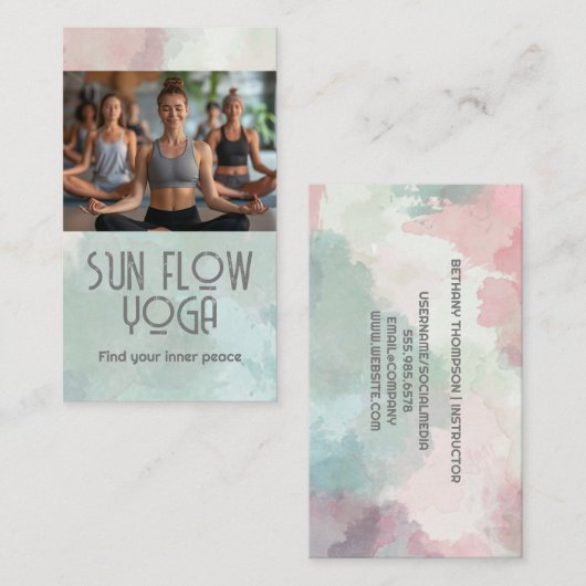 Vrouwen in yogales visitekaartje (Voorkant / Achterkant)