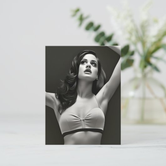 Vrouwen in zwart-wit briefkaart (Staand voorkant)