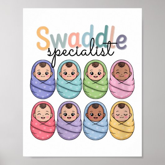 Vrouwen inbakeren specialist Schattigee arbeid en Poster (Voorkant)