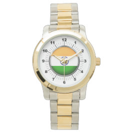 Vrouwen India Vlag Oversized Two-Tone Horloge