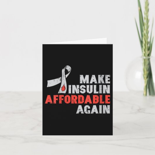 Vrouwen Insulinetherapie Diabetes Awareness Blood  Kaart (Voorkant)